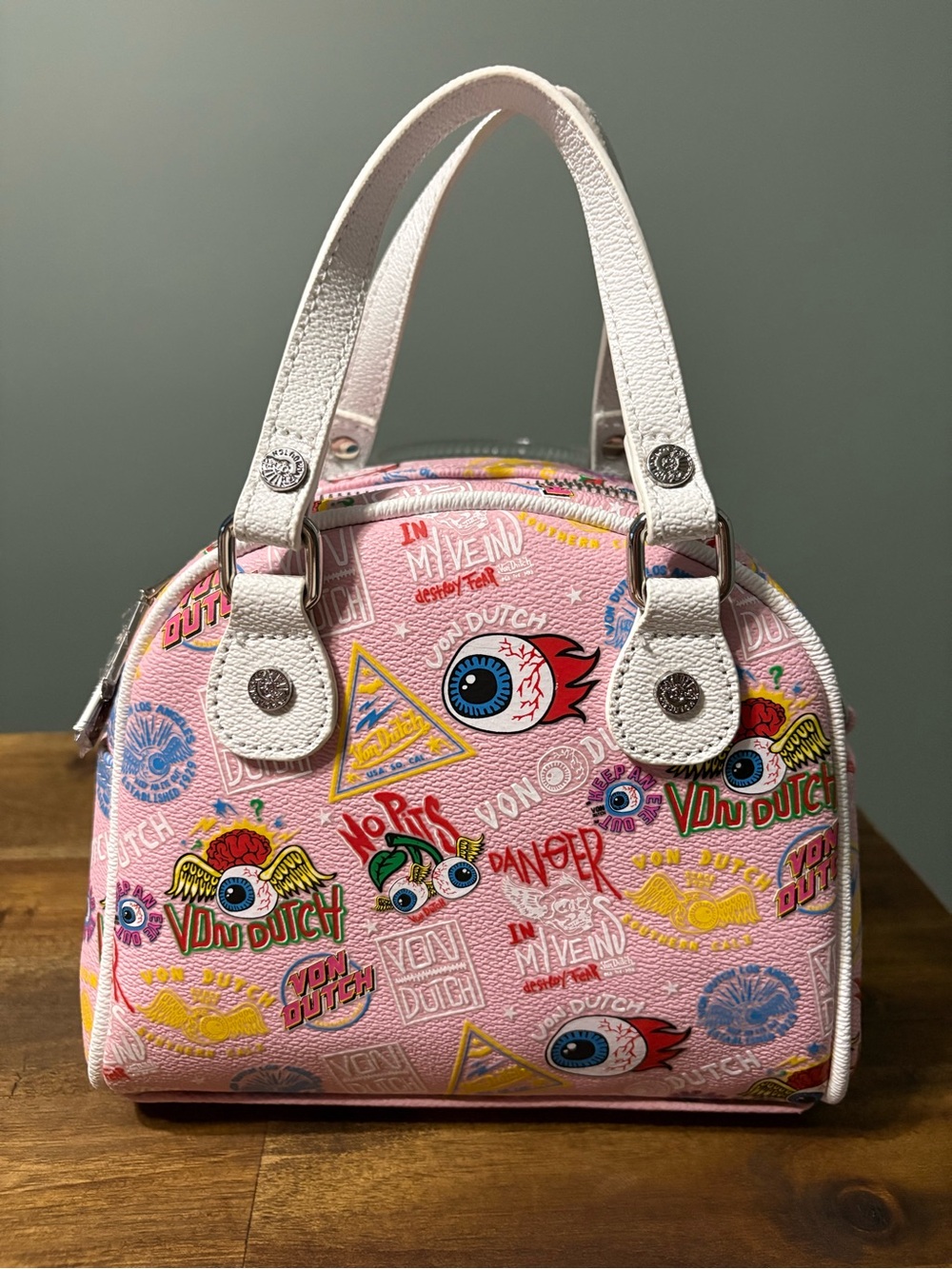 Von Dutch Pink Jax Mini Bowling Bag Crossbody